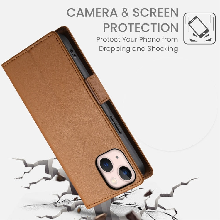 For iPhone 13 mini Side Buckle Magnetic Frosted Leather Phone Case