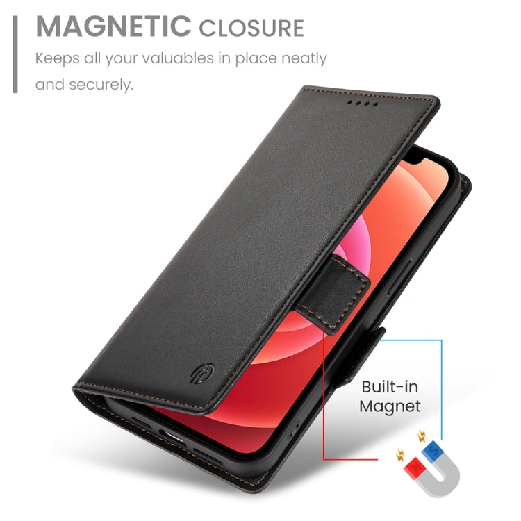 For iPhone 12 / 12 Pro Side Buckle Magnetic Frosted Leather Phone Case