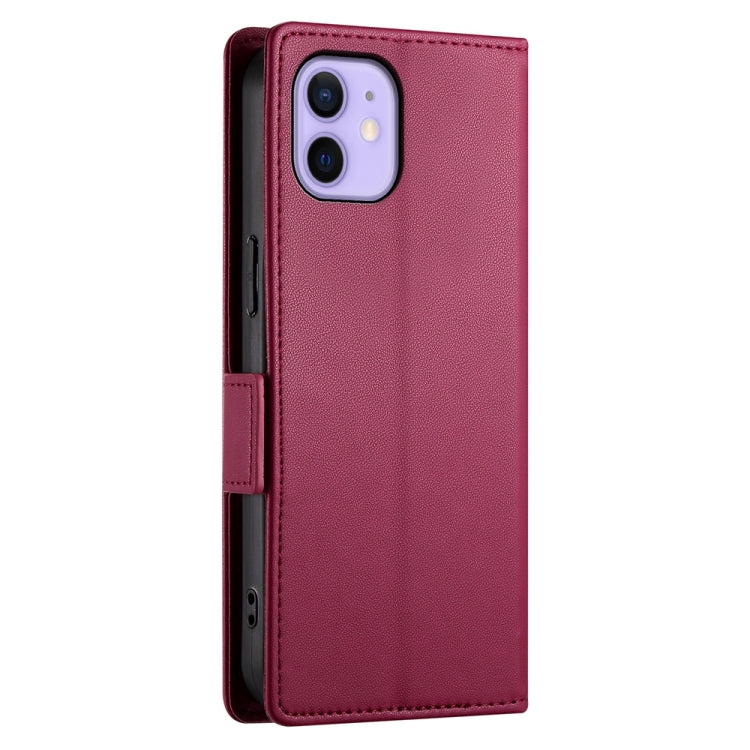 For iPhone 12 / 12 Pro Side Buckle Magnetic Frosted Leather Phone Case