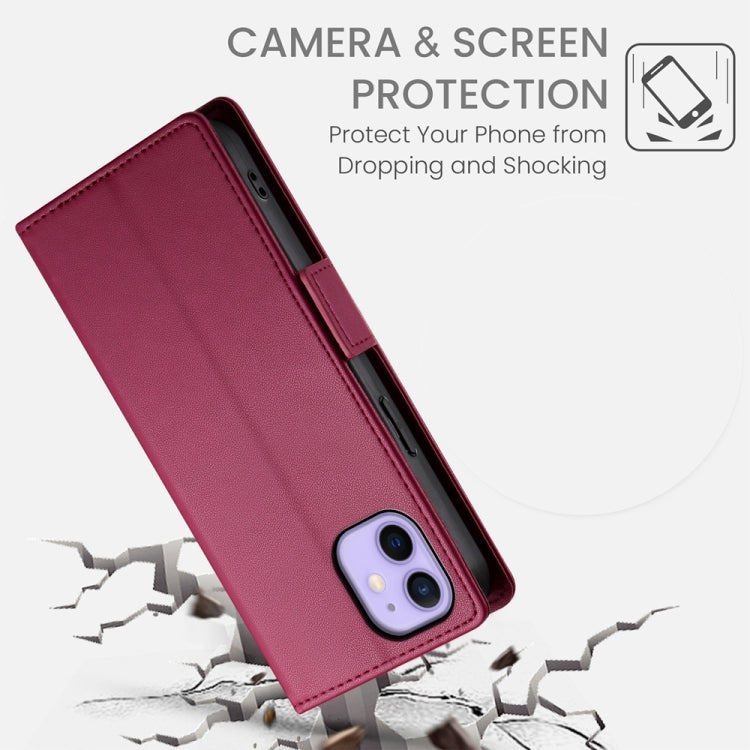 For iPhone 12 / 12 Pro Side Buckle Magnetic Frosted Leather Phone Case