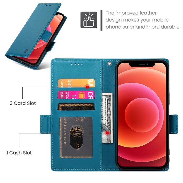 For iPhone 12 / 12 Pro Side Buckle Magnetic Frosted Leather Phone Case