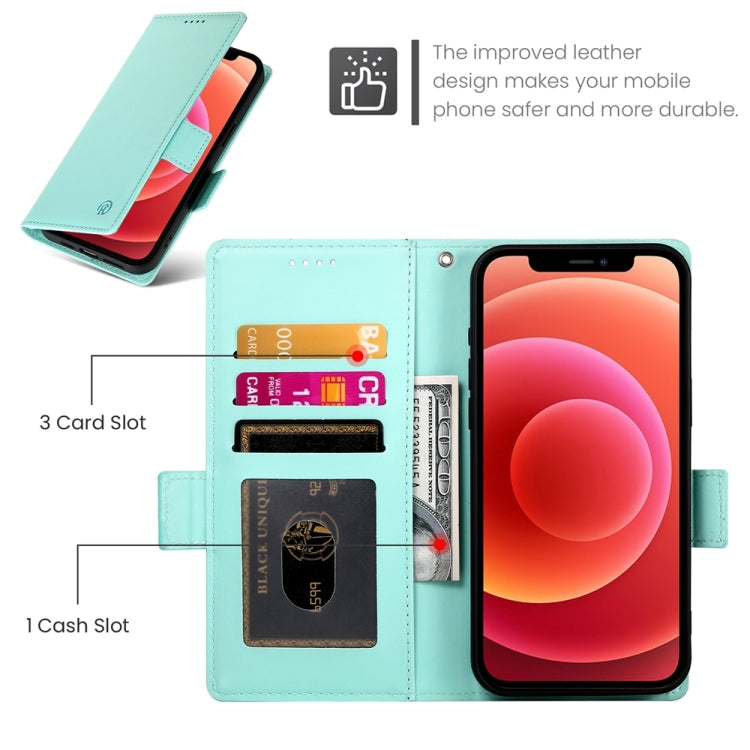 For iPhone 12 / 12 Pro Side Buckle Magnetic Frosted Leather Phone Case