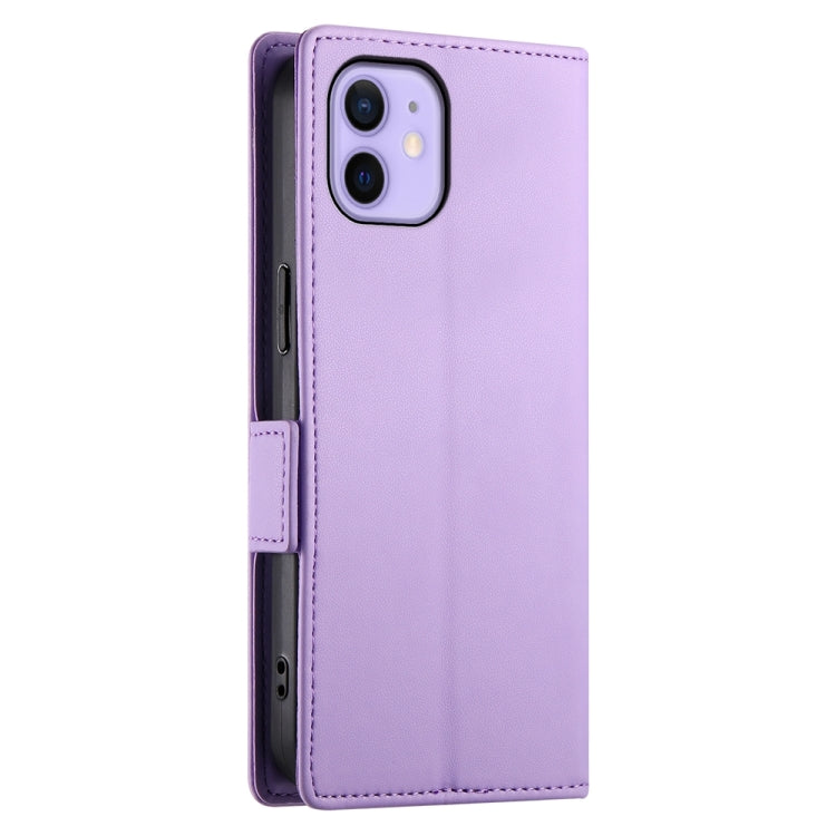 For iPhone 12 / 12 Pro Side Buckle Magnetic Frosted Leather Phone Case