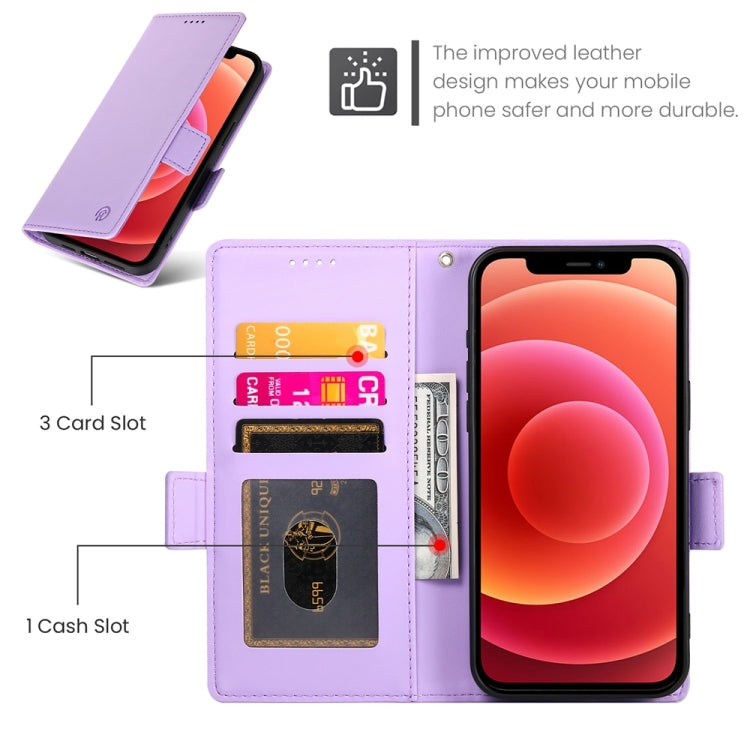 For iPhone 12 / 12 Pro Side Buckle Magnetic Frosted Leather Phone Case