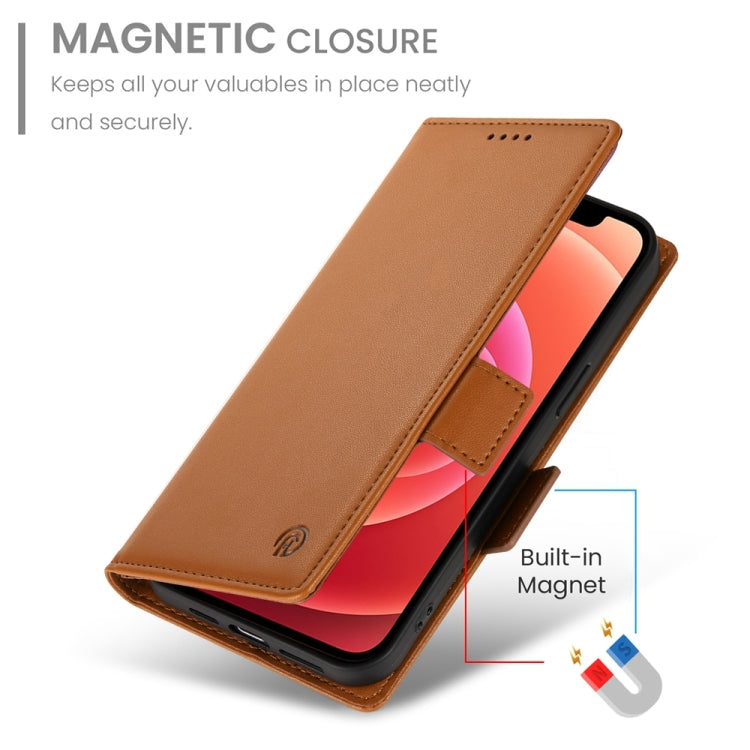 For iPhone 12 / 12 Pro Side Buckle Magnetic Frosted Leather Phone Case