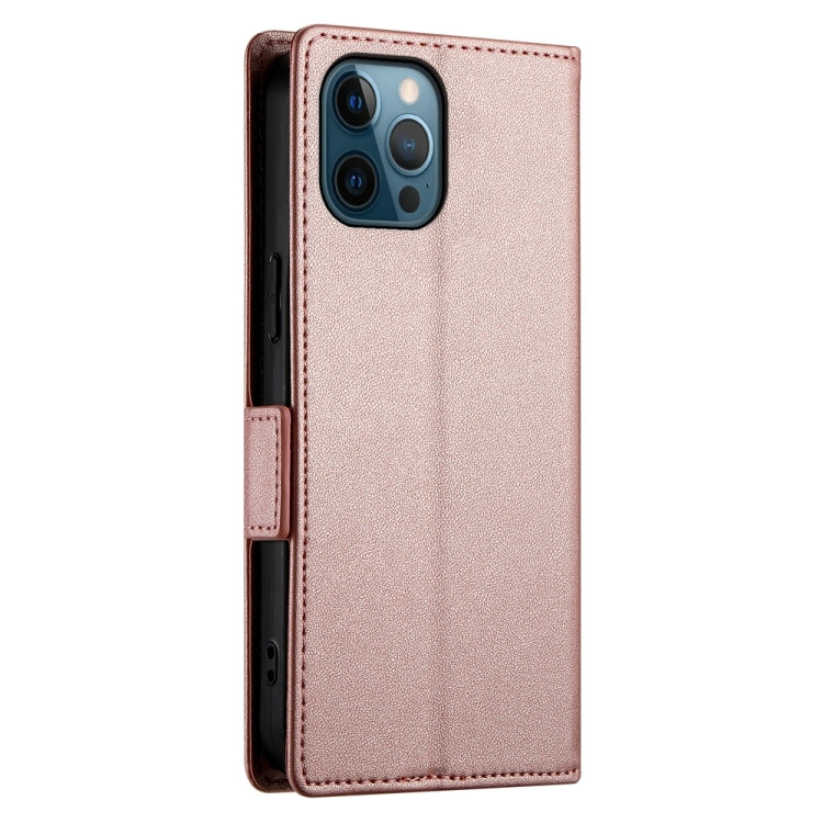 For iPhone 12 Pro Max Side Buckle Magnetic Frosted Leather Phone Case