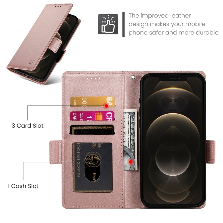For iPhone 12 Pro Max Side Buckle Magnetic Frosted Leather Phone Case