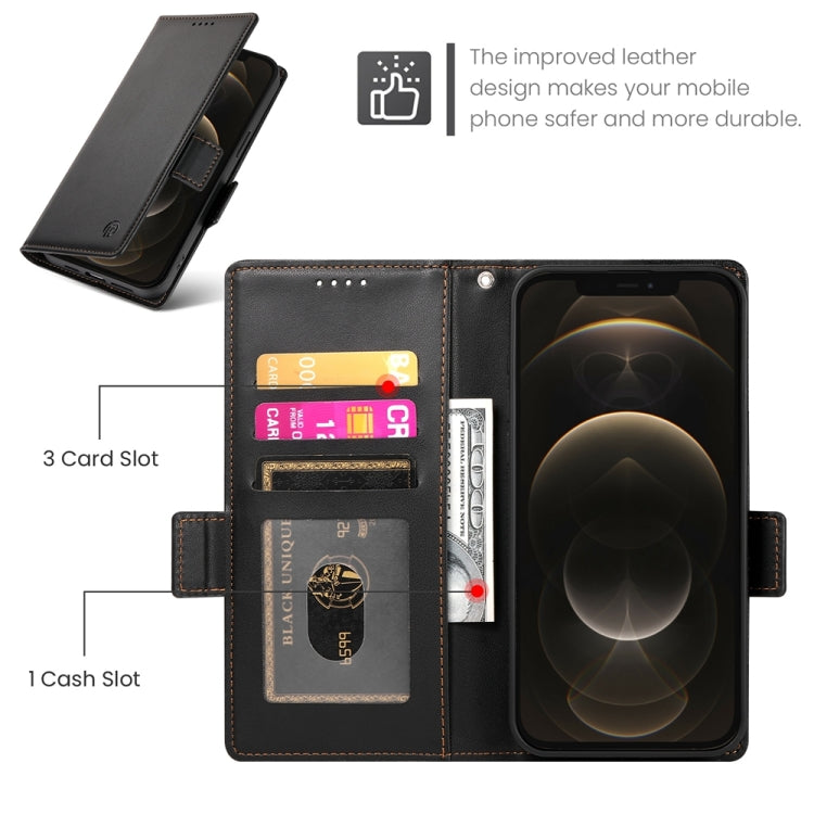 For iPhone 12 Pro Max Side Buckle Magnetic Frosted Leather Phone Case