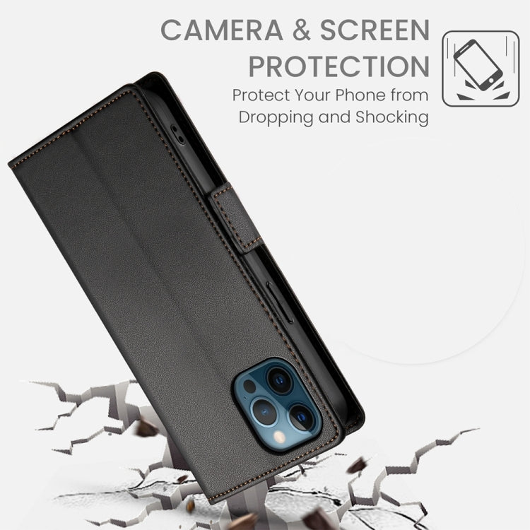 For iPhone 12 Pro Max Side Buckle Magnetic Frosted Leather Phone Case
