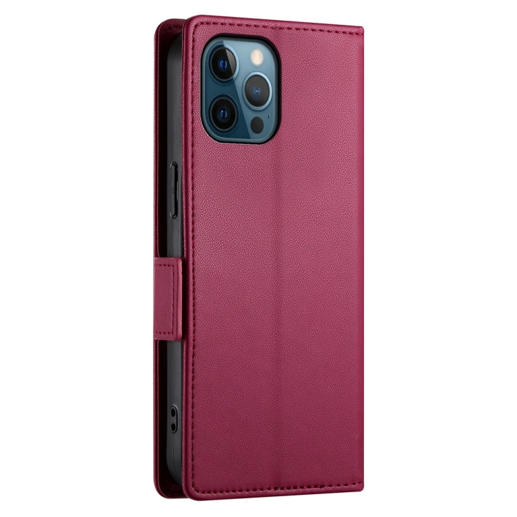 For iPhone 12 Pro Max Side Buckle Magnetic Frosted Leather Phone Case