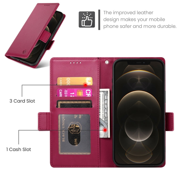 For iPhone 12 Pro Max Side Buckle Magnetic Frosted Leather Phone Case