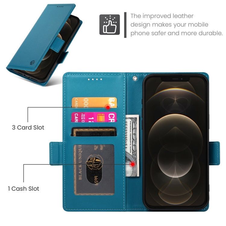 For iPhone 12 Pro Max Side Buckle Magnetic Frosted Leather Phone Case