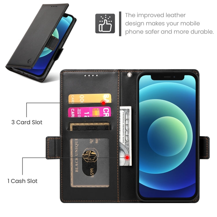 For iPhone 12 mini Side Buckle Magnetic Frosted Leather Phone Case
