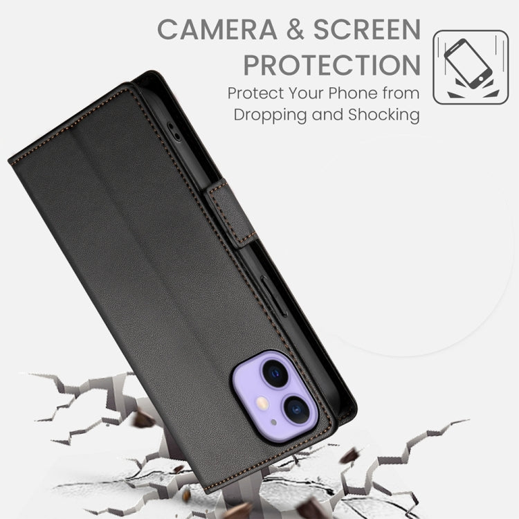 For iPhone 12 mini Side Buckle Magnetic Frosted Leather Phone Case