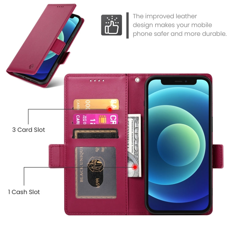 For iPhone 12 mini Side Buckle Magnetic Frosted Leather Phone Case