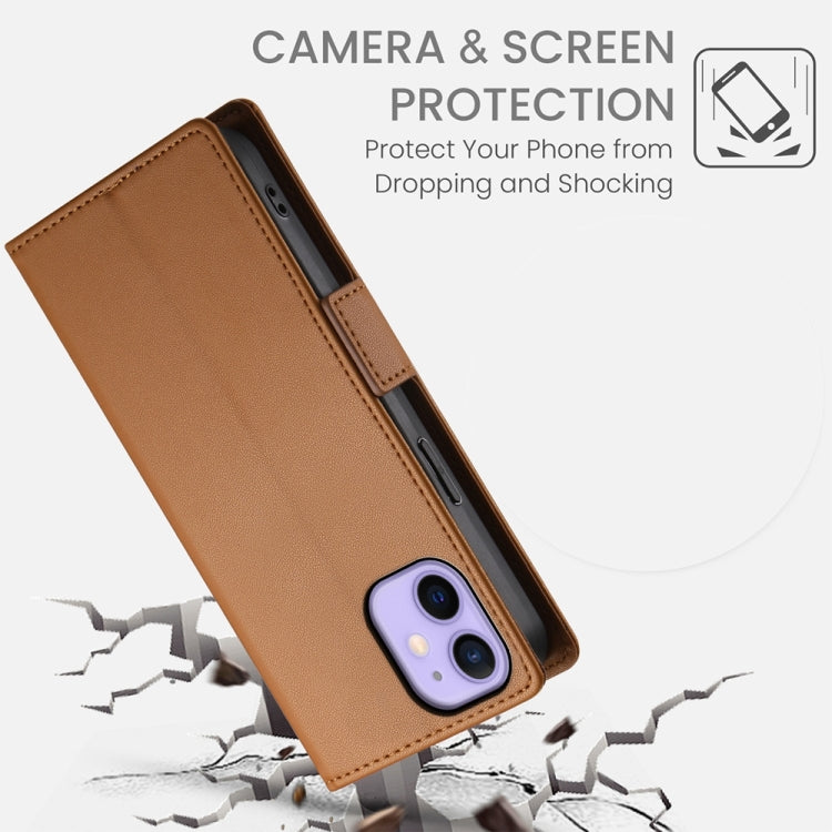 For iPhone 12 mini Side Buckle Magnetic Frosted Leather Phone Case
