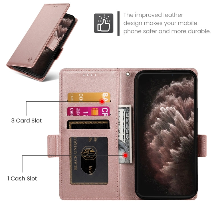 For iPhone 11 Pro Max Side Buckle Magnetic Frosted Leather Phone Case