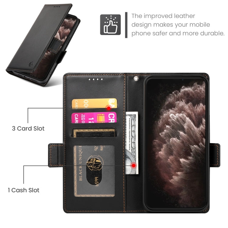 For iPhone 11 Pro Max Side Buckle Magnetic Frosted Leather Phone Case