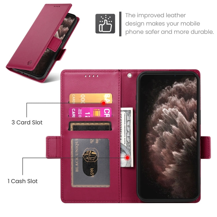 For iPhone 11 Pro Max Side Buckle Magnetic Frosted Leather Phone Case