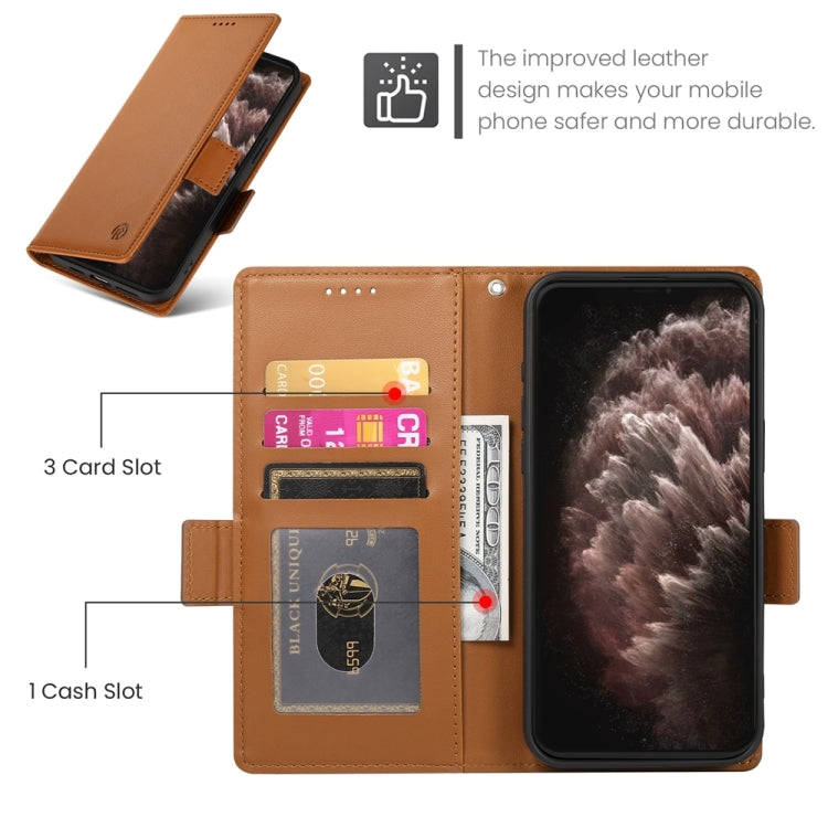 For iPhone 11 Pro Max Side Buckle Magnetic Frosted Leather Phone Case