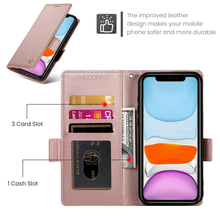 For iPhone 11 Side Buckle Magnetic Frosted Leather Phone Case