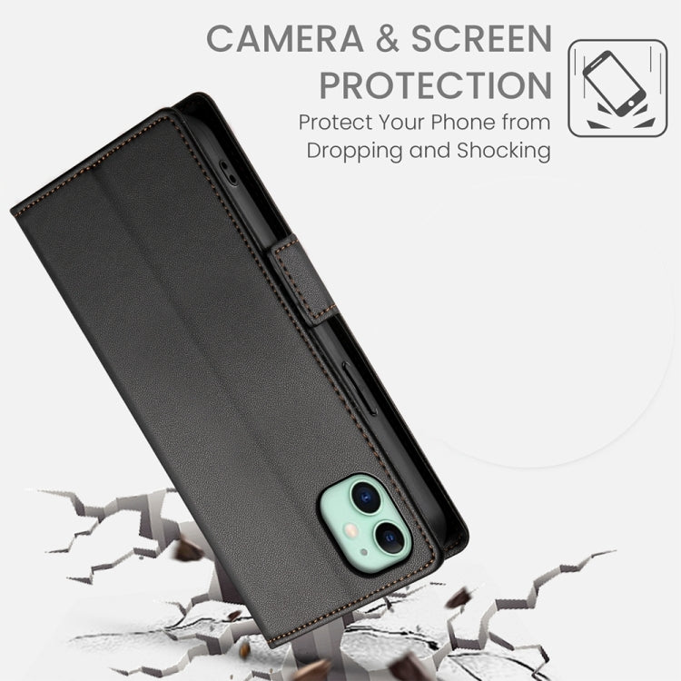 For iPhone 11 Side Buckle Magnetic Frosted Leather Phone Case