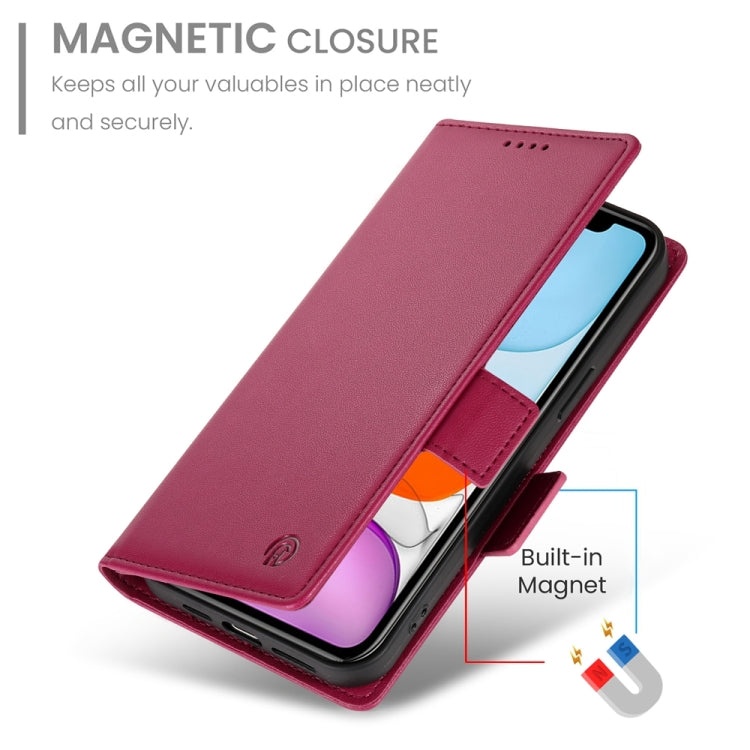 For iPhone 11 Side Buckle Magnetic Frosted Leather Phone Case