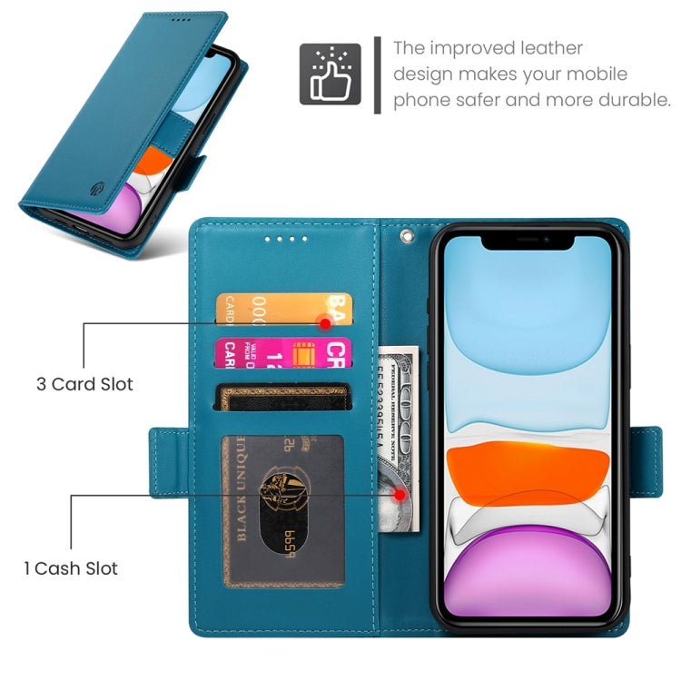 For iPhone 11 Side Buckle Magnetic Frosted Leather Phone Case