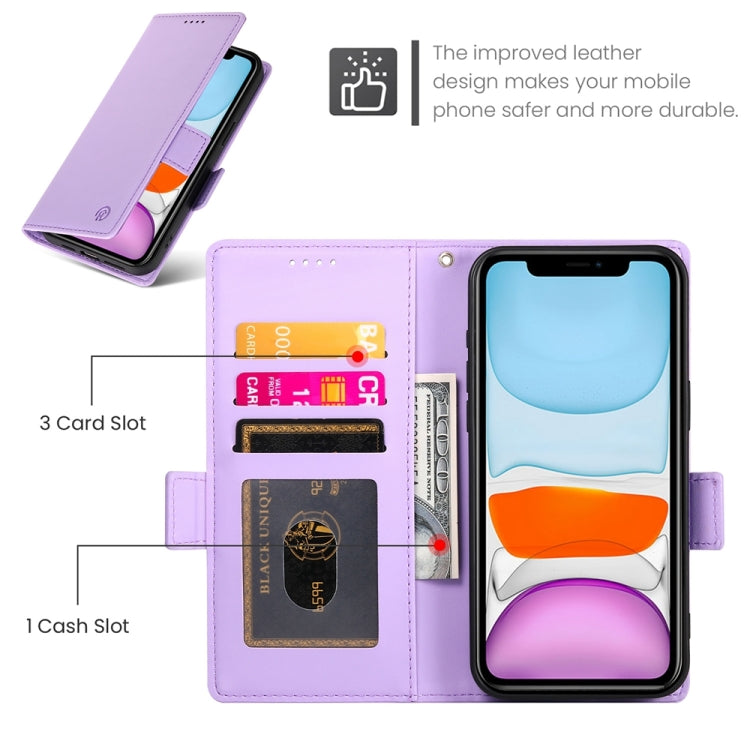 For iPhone 11 Side Buckle Magnetic Frosted Leather Phone Case
