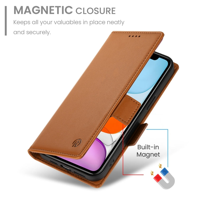 For iPhone 11 Side Buckle Magnetic Frosted Leather Phone Case