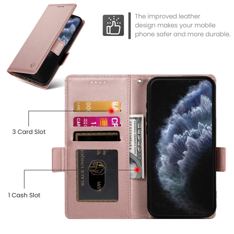 For iPhone 11 Pro Side Buckle Magnetic Frosted Leather Phone Case