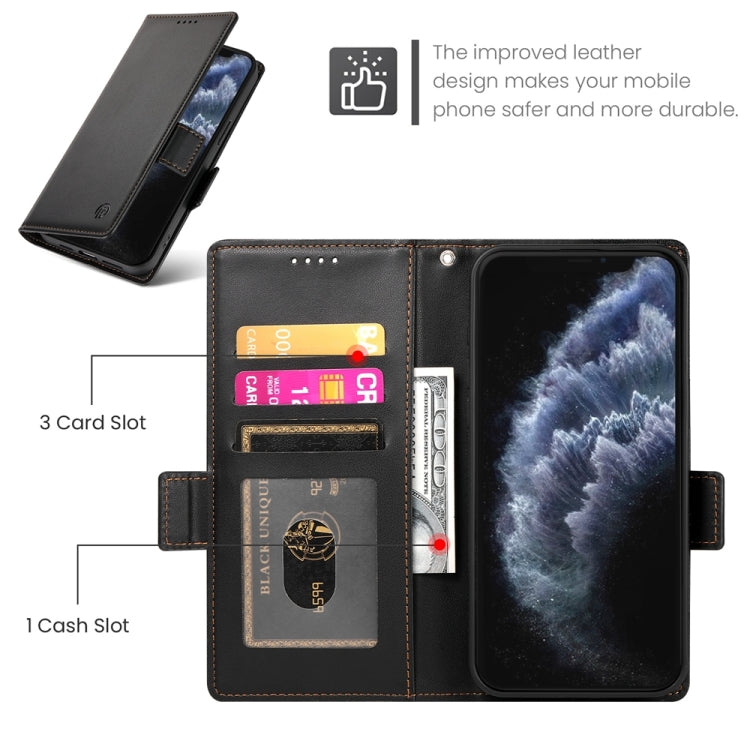 For iPhone 11 Pro Side Buckle Magnetic Frosted Leather Phone Case