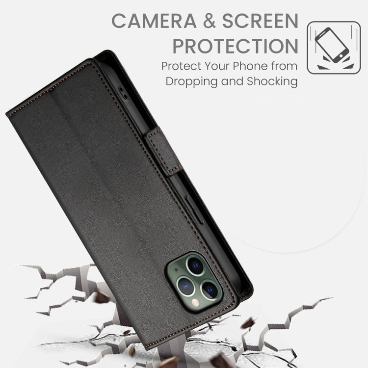 For iPhone 11 Pro Side Buckle Magnetic Frosted Leather Phone Case