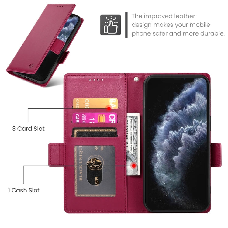 For iPhone 11 Pro Side Buckle Magnetic Frosted Leather Phone Case