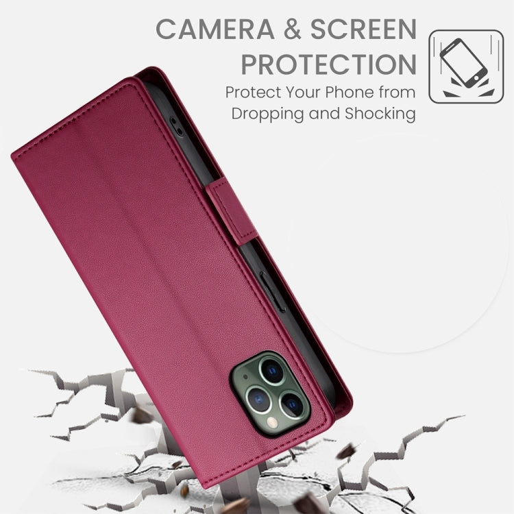 For iPhone 11 Pro Side Buckle Magnetic Frosted Leather Phone Case