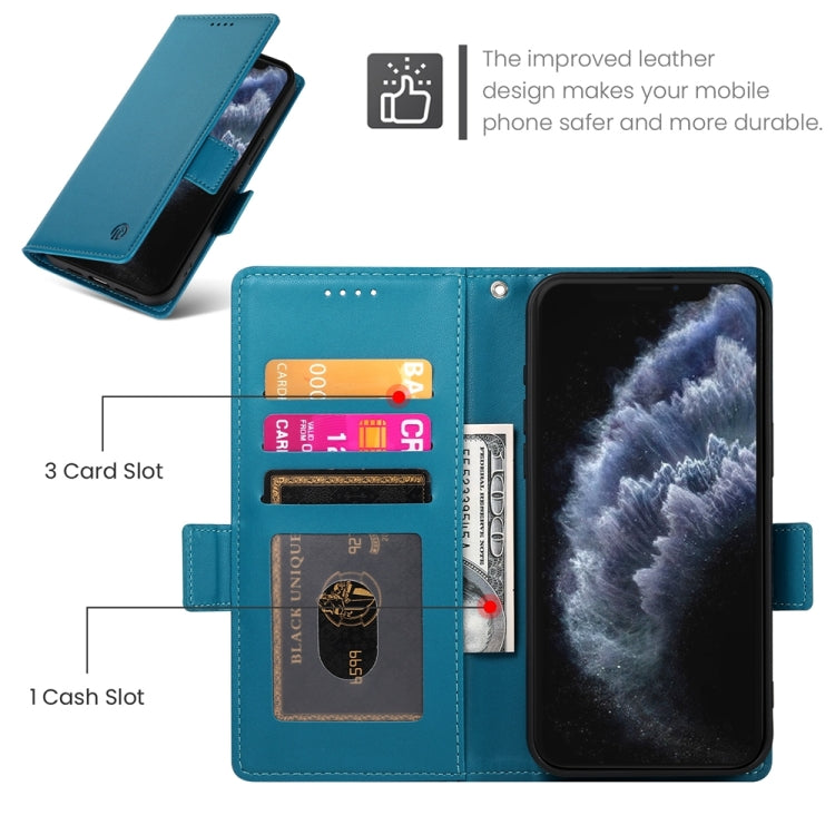For iPhone 11 Pro Side Buckle Magnetic Frosted Leather Phone Case