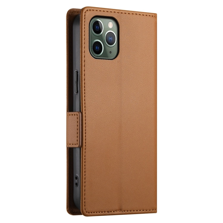 For iPhone 11 Pro Side Buckle Magnetic Frosted Leather Phone Case