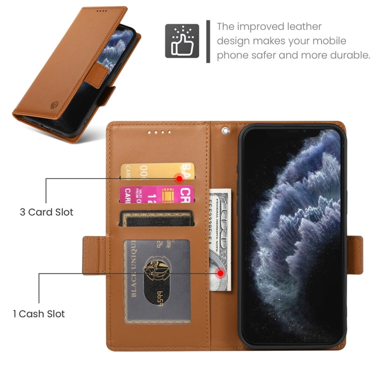 For iPhone 11 Pro Side Buckle Magnetic Frosted Leather Phone Case