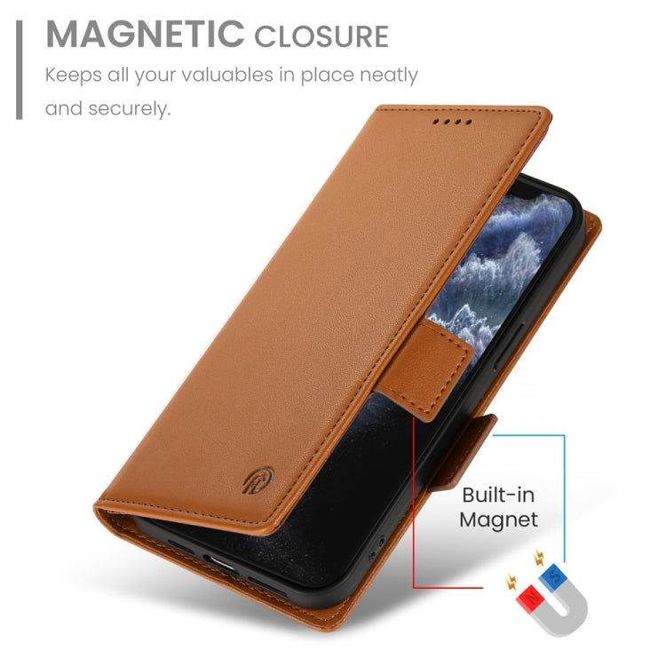 For iPhone 11 Pro Side Buckle Magnetic Frosted Leather Phone Case