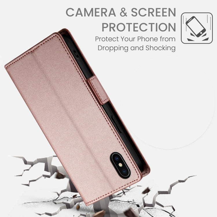 For iPhone X / XS Side Buckle Magnetic Frosted Leather Phone Case