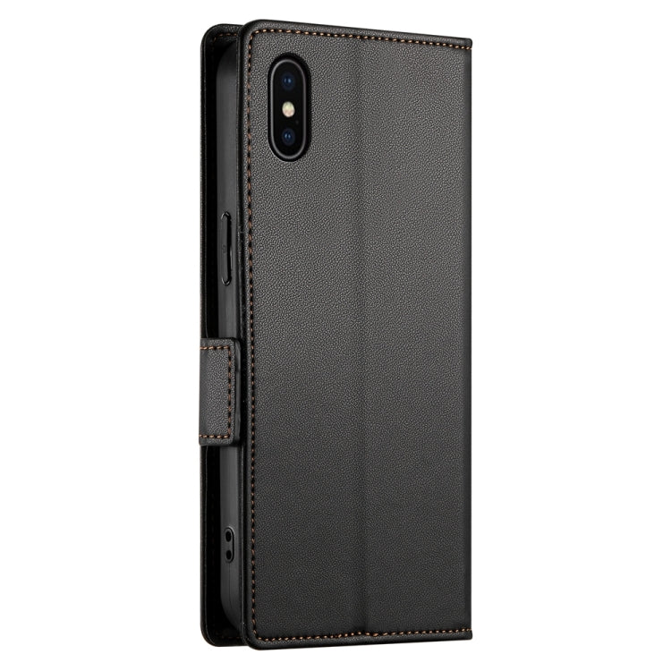 For iPhone X / XS Side Buckle Magnetic Frosted Leather Phone Case