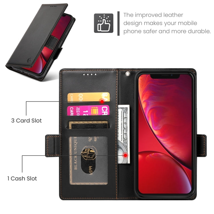 For iPhone X / XS Side Buckle Magnetic Frosted Leather Phone Case