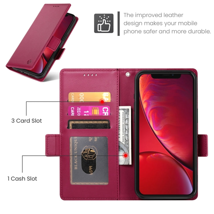 For iPhone X / XS Side Buckle Magnetic Frosted Leather Phone Case