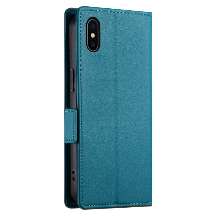 For iPhone X / XS Side Buckle Magnetic Frosted Leather Phone Case