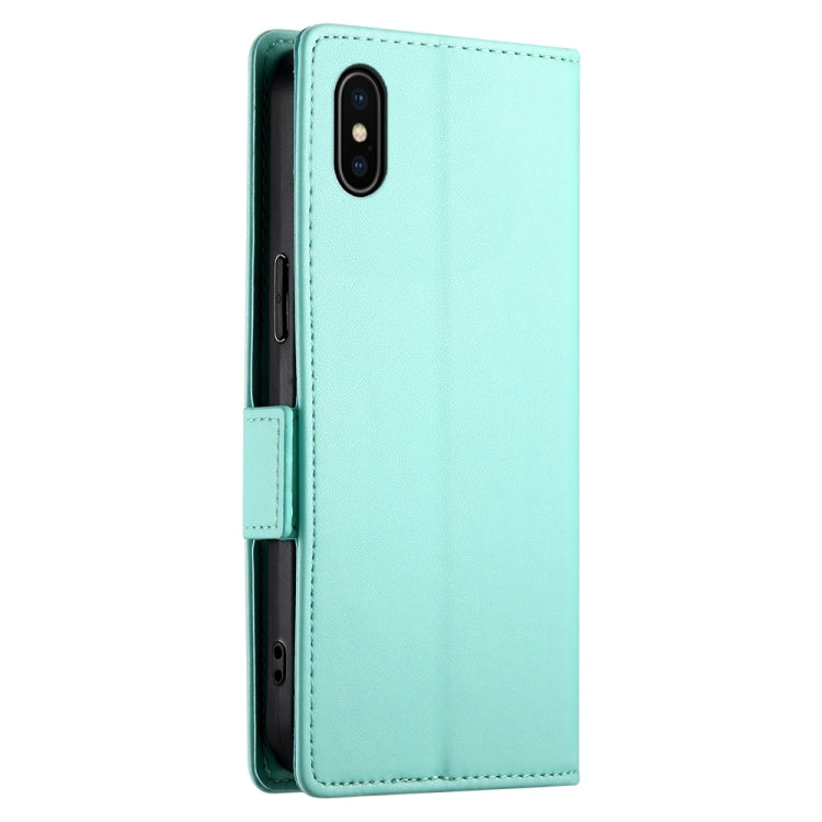 For iPhone X / XS Side Buckle Magnetic Frosted Leather Phone Case