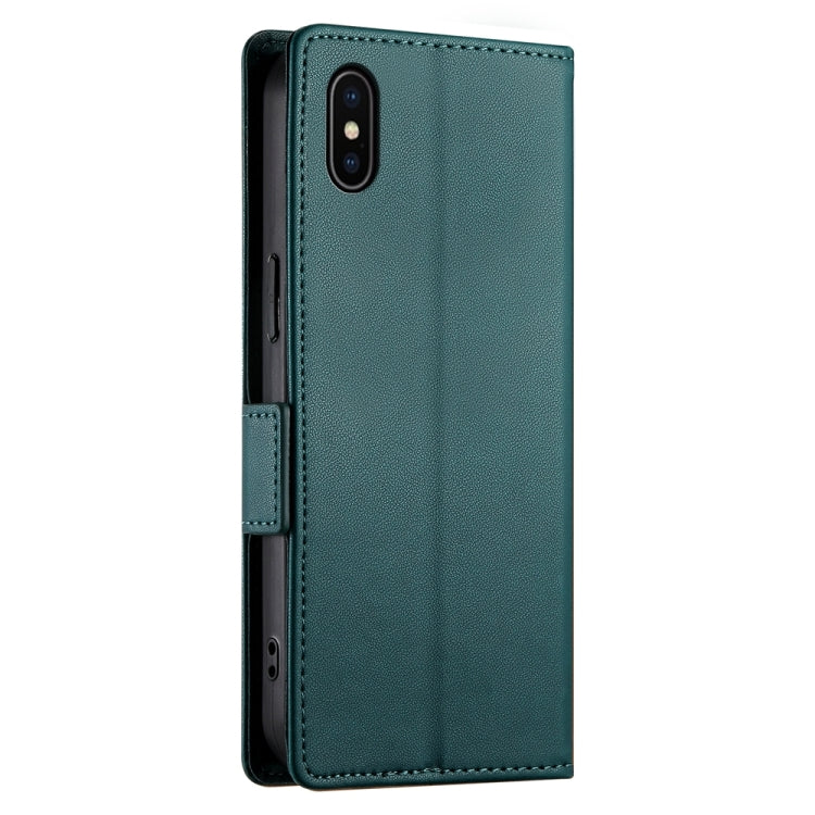 For iPhone X / XS Side Buckle Magnetic Frosted Leather Phone Case