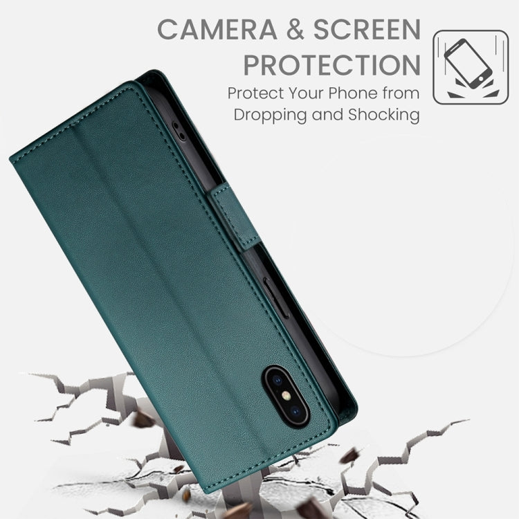 For iPhone X / XS Side Buckle Magnetic Frosted Leather Phone Case