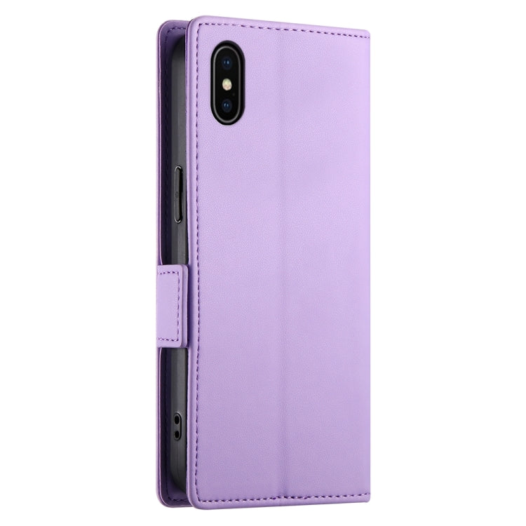 For iPhone X / XS Side Buckle Magnetic Frosted Leather Phone Case