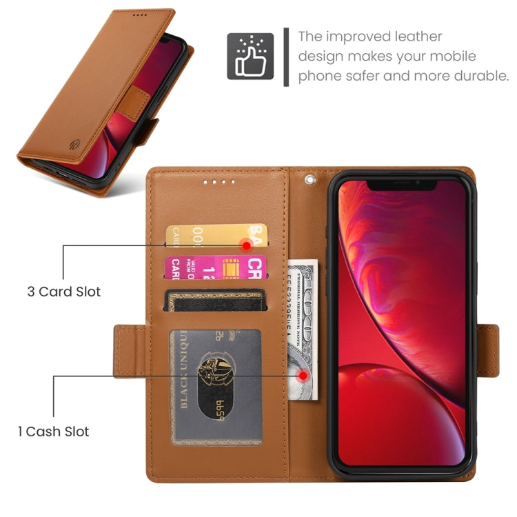 For iPhone X / XS Side Buckle Magnetic Frosted Leather Phone Case