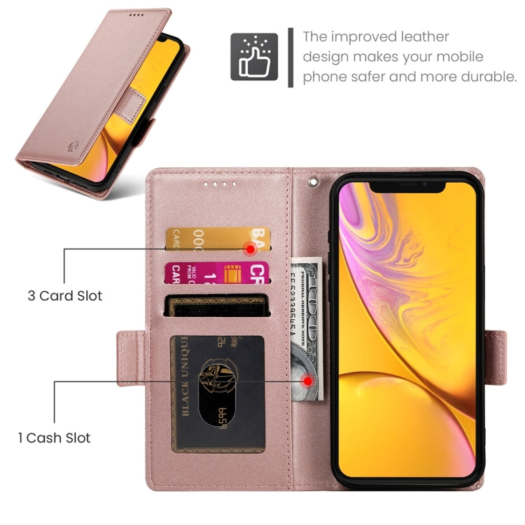 For iPhone XR Side Buckle Magnetic Frosted Leather Phone Case